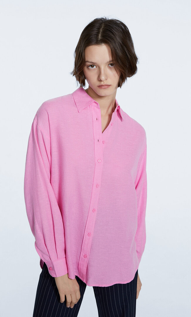 

Stradivarius Chemise Daily Rustique Rose Bonbon Xs