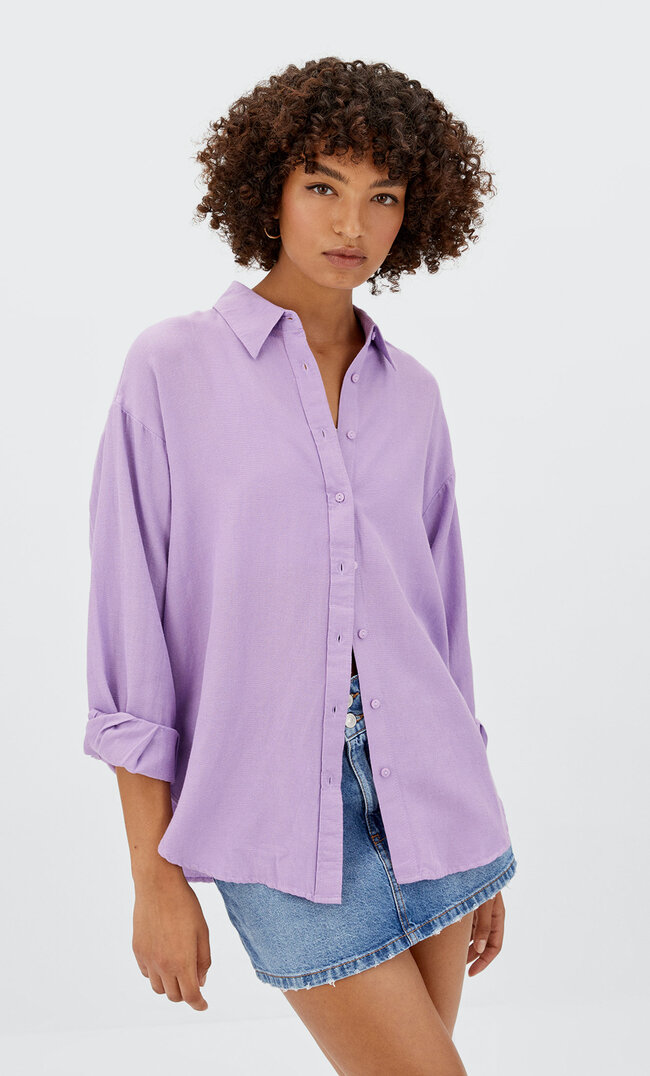 

Stradivarius Chemise Daily Rustique Mauve Xs