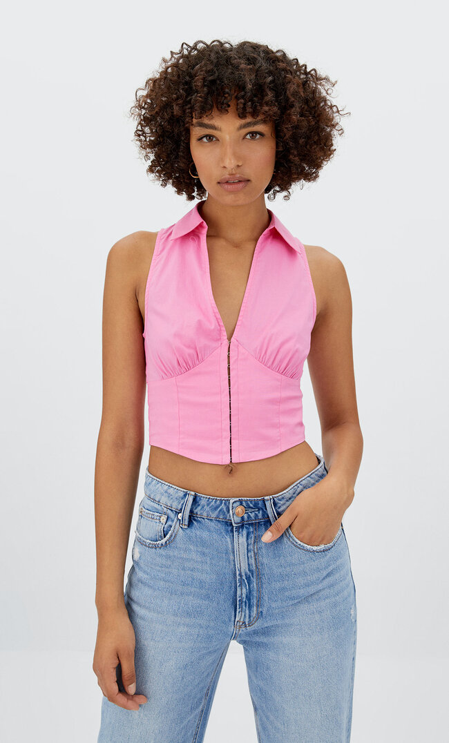 

Stradivarius Top Corset Sans Manches Rose Bonbon Xl