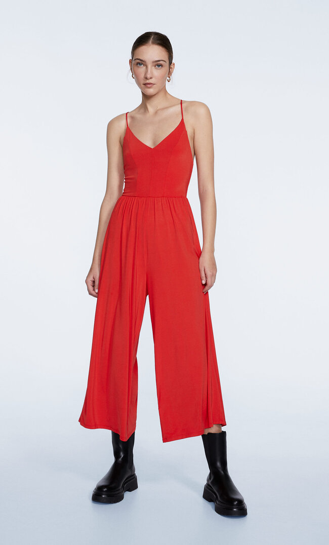 

Stradivarius Combinaison En Maille Satinée Rouge M
