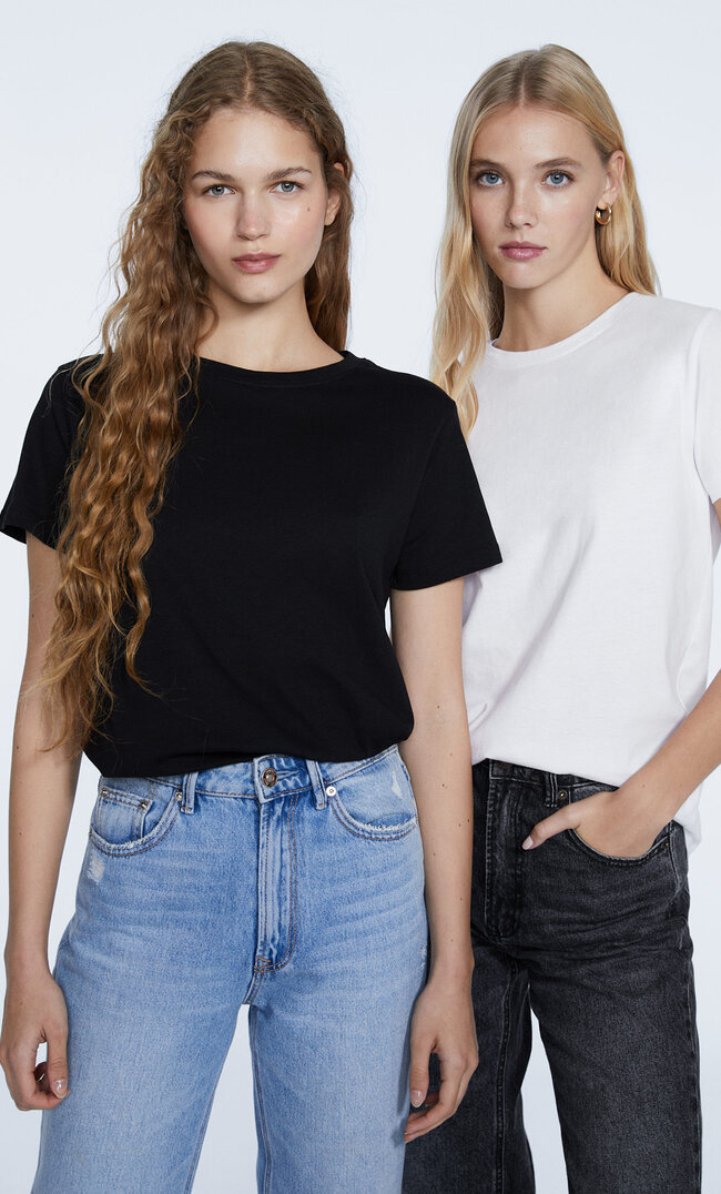 

Stradivarius Pack De 2 T-Shirts Basiques Noir L
