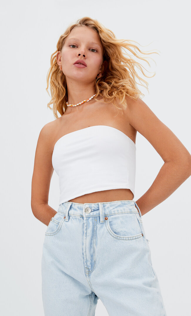 Stradivarius Basic-Bandeau Weiß Xs