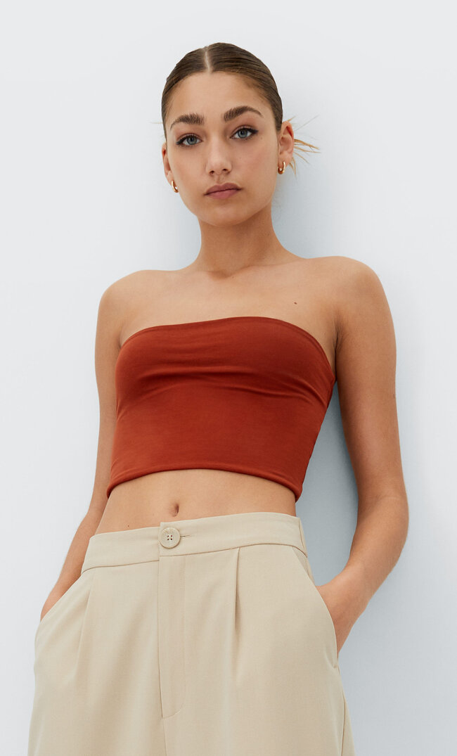 Stradivarius Basic-Bandeau Helles Camel S