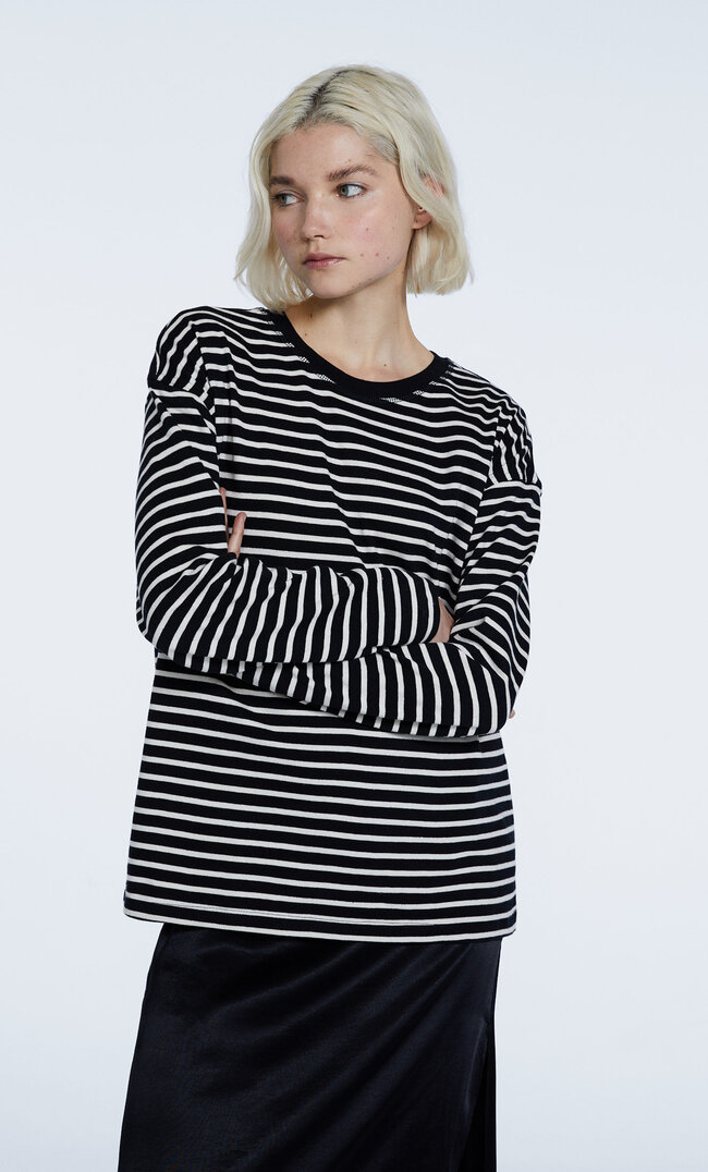 

Stradivarius Gestreiftes T-Shirt Schwarz S