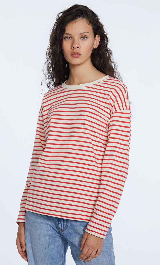 

Stradivarius Top Rayé Rouge S