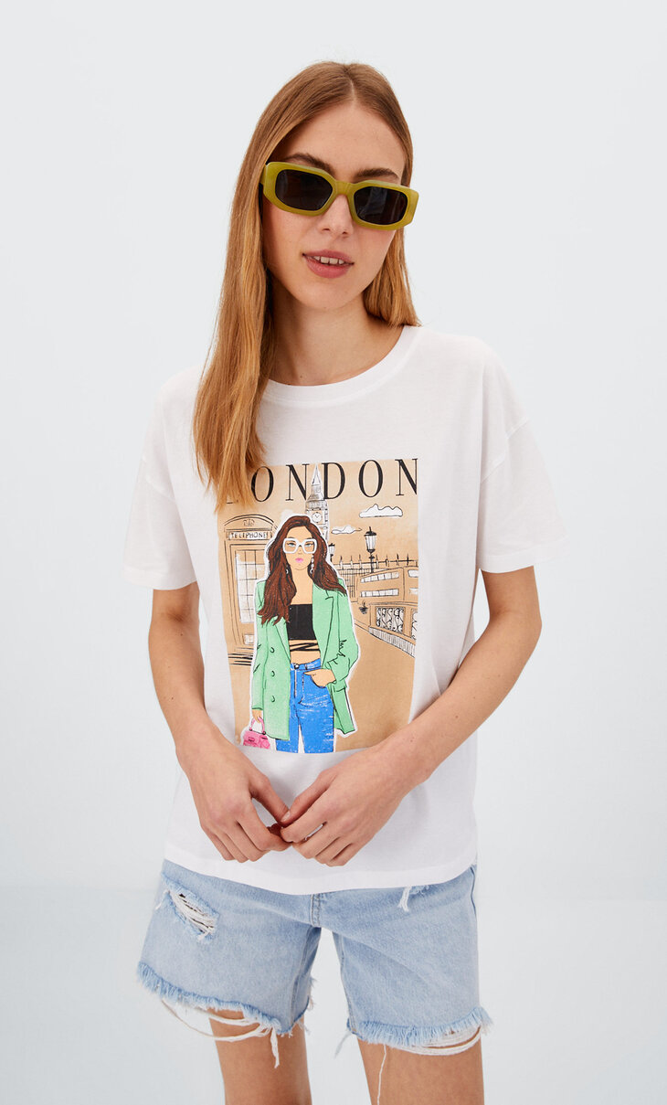 T-shirt with illustrated girls