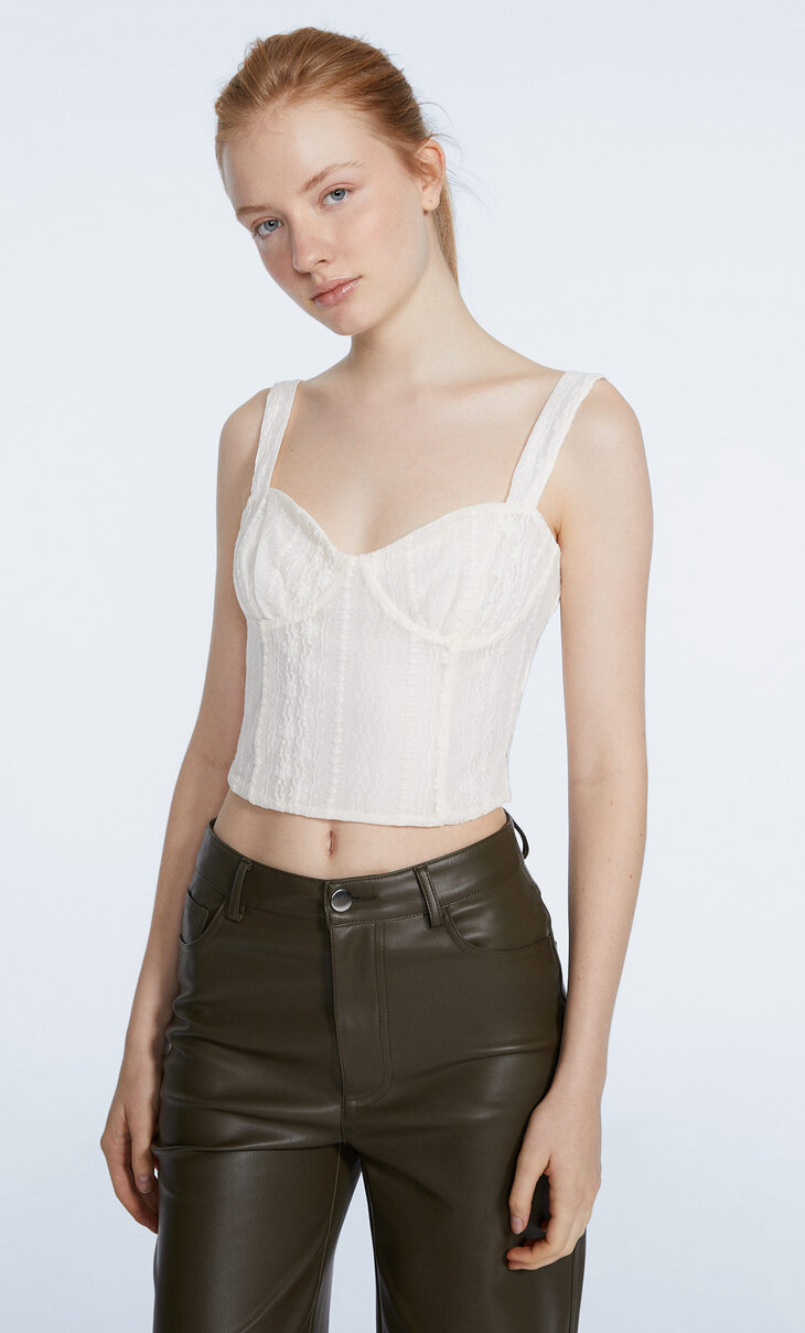 stradivarius lace top