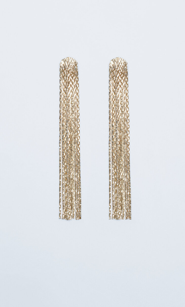 Chain fringe earrings