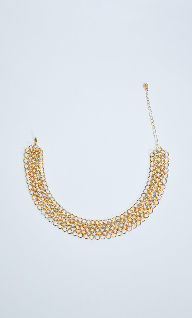 

Stradivarius Breiter Choker Mit Metallringen Gelb M