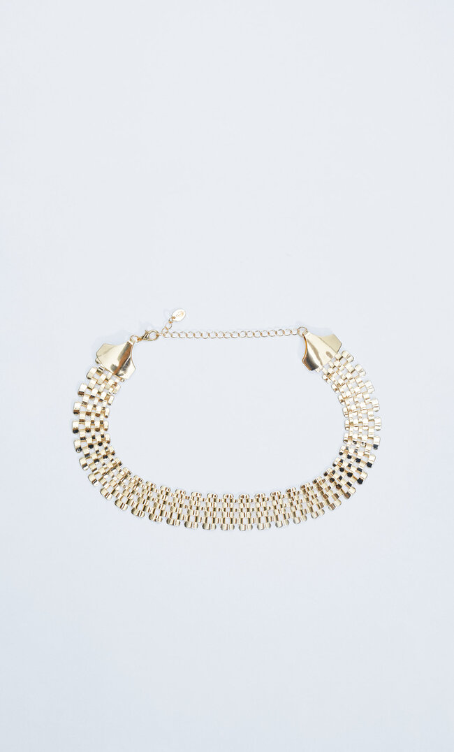 Stradivarius Choker W Stylu Bransolety Zegarka Żółty M