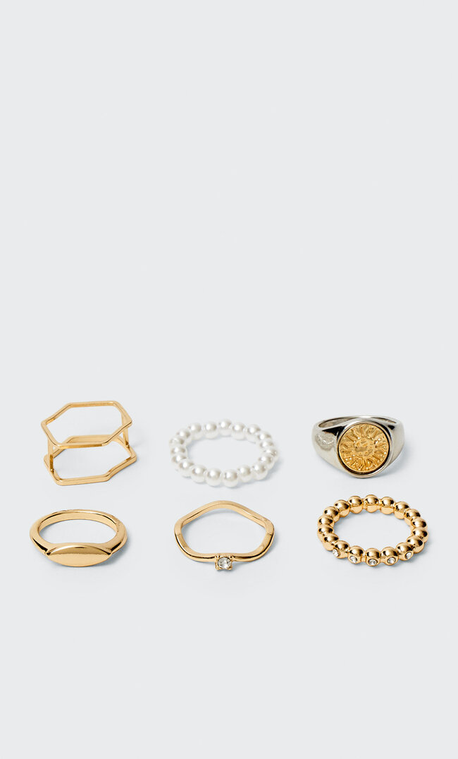 

Stradivarius 6er-Set Ringe Mystic Gelb S