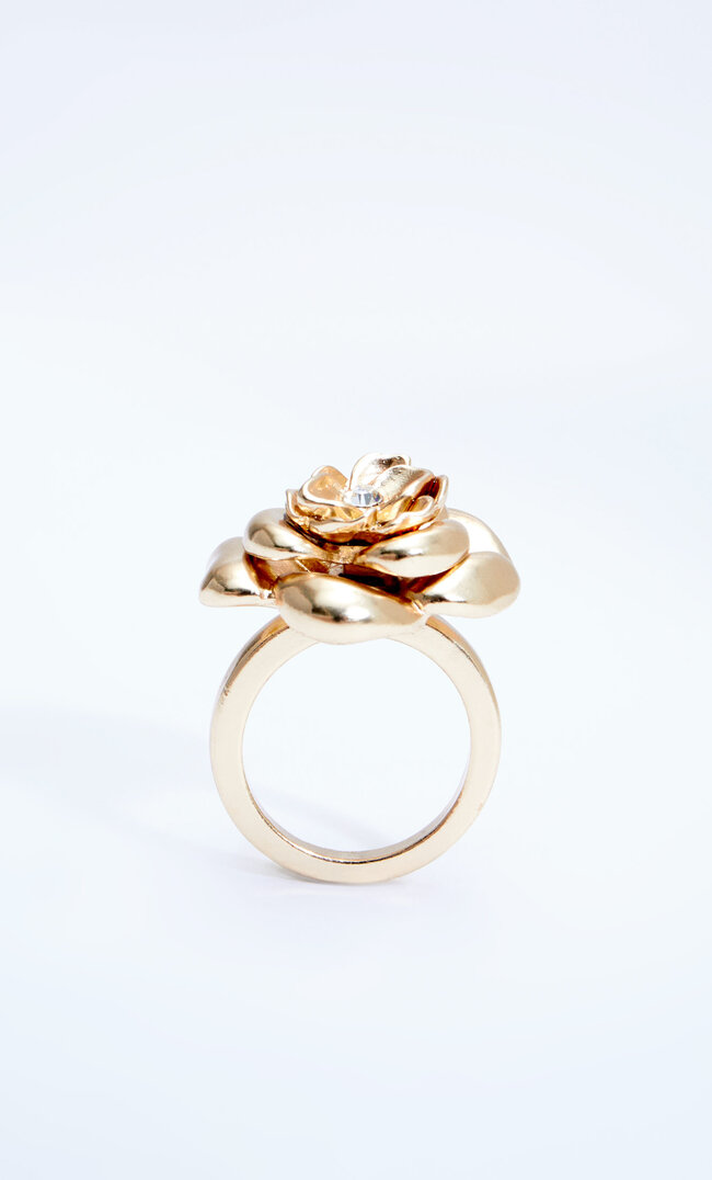Stradivarius Ring Mit Strass Gelb M
