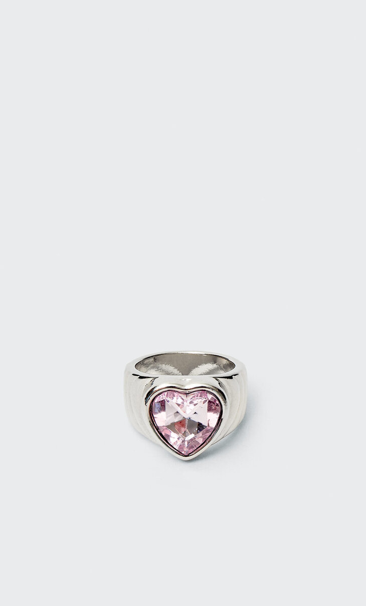 Кольцо с кристаллом “Сердечко”