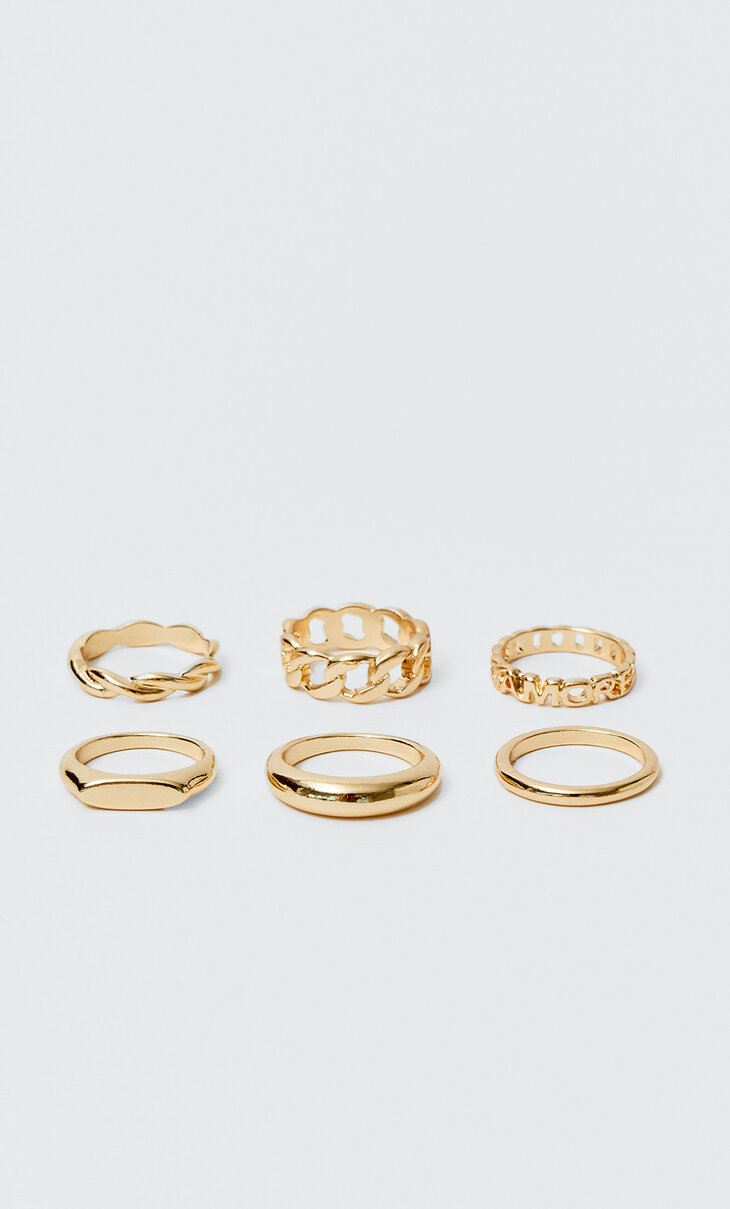 Set of 6 amore rings