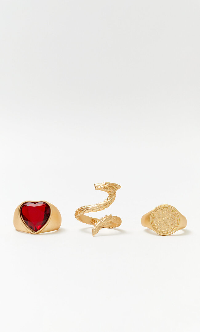 

Stradivarius 3er-Set Ring House Of The Dragon Gelb M