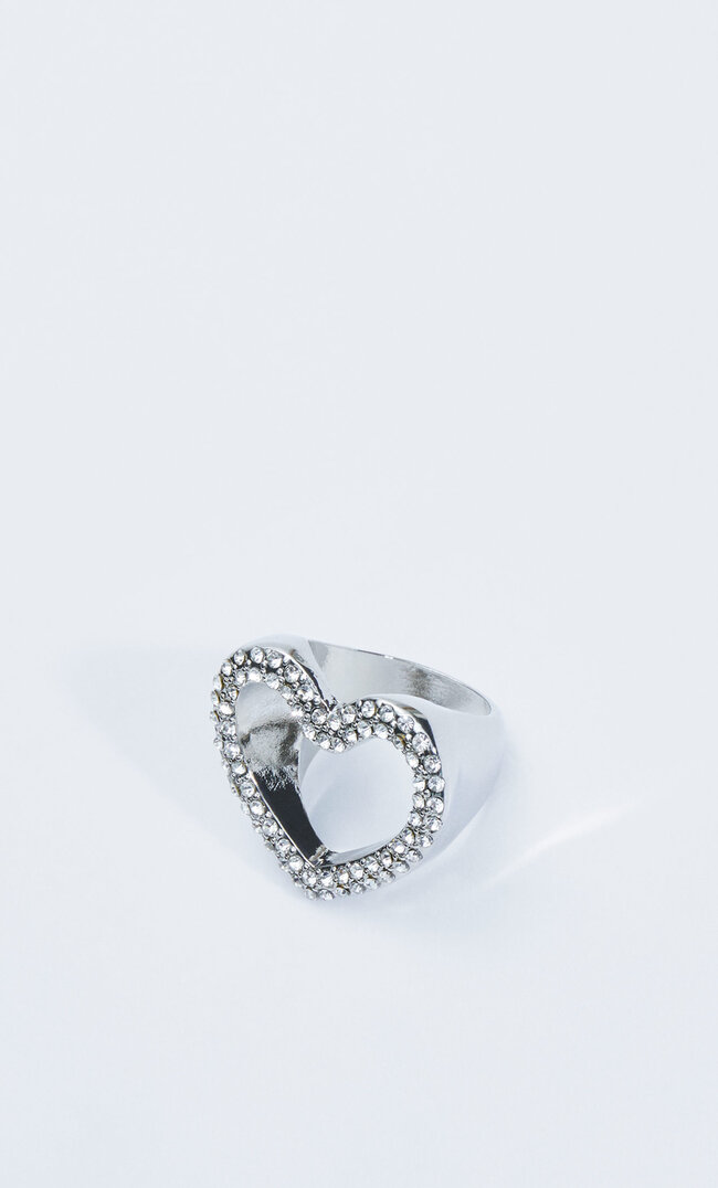 

Stradivarius Ring Mit Herz Und Strass Grau M