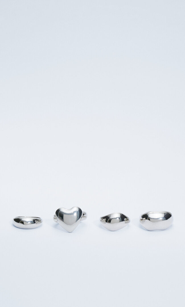 

Stradivarius 6er-Set Ringe Mit Herz Grau S