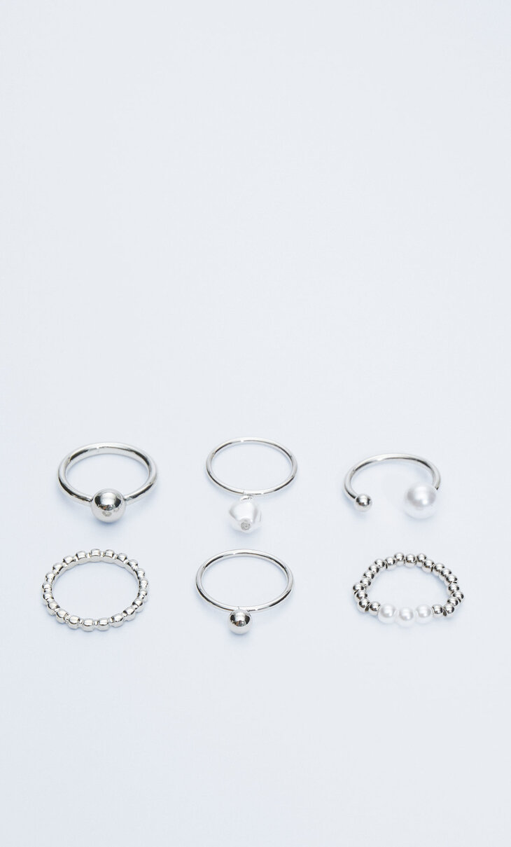 Set of 6 thin rings