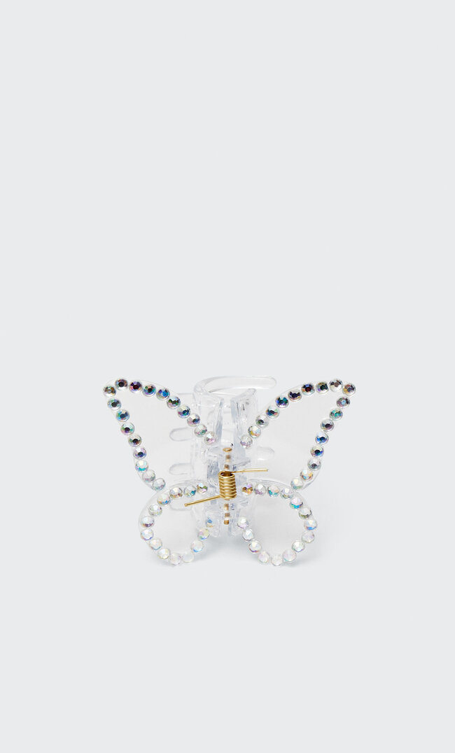 

Stradivarius Pince Papillon Perles Fantaisie Strass Écru M