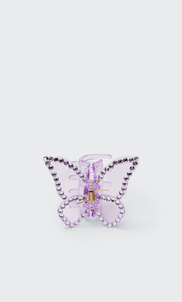 Rhinestone butterfly clip