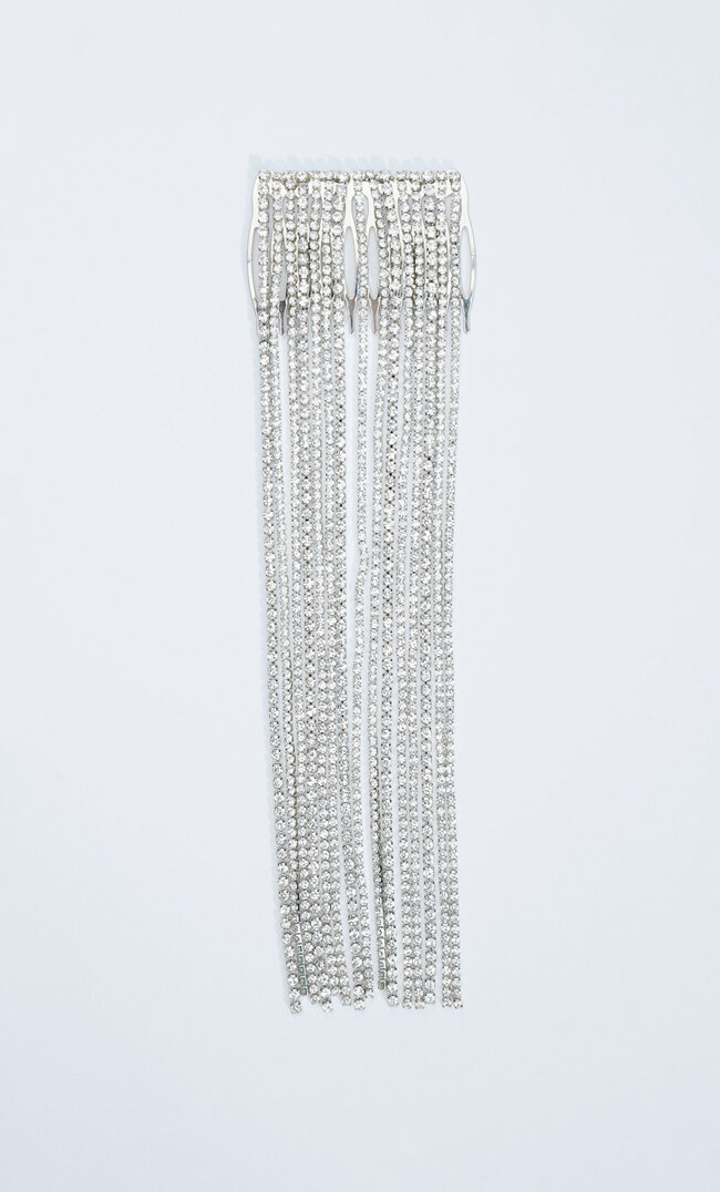 

Stradivarius Clip Mit Strass Grau M