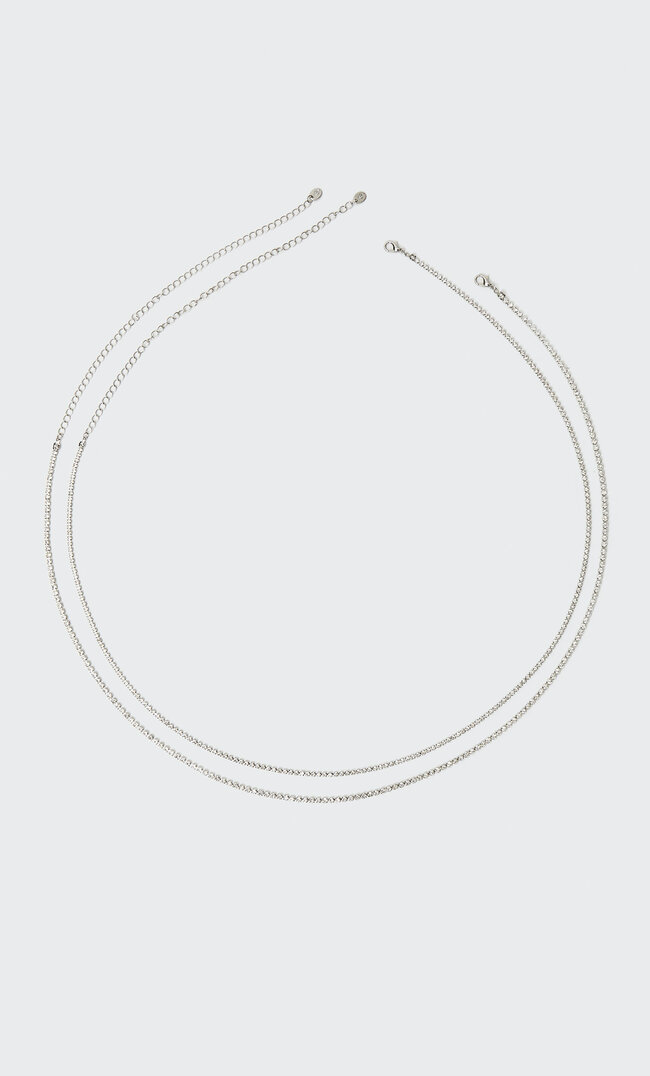 

Stradivarius Belly Chain Mit Glitzer Und Strass Grau M
