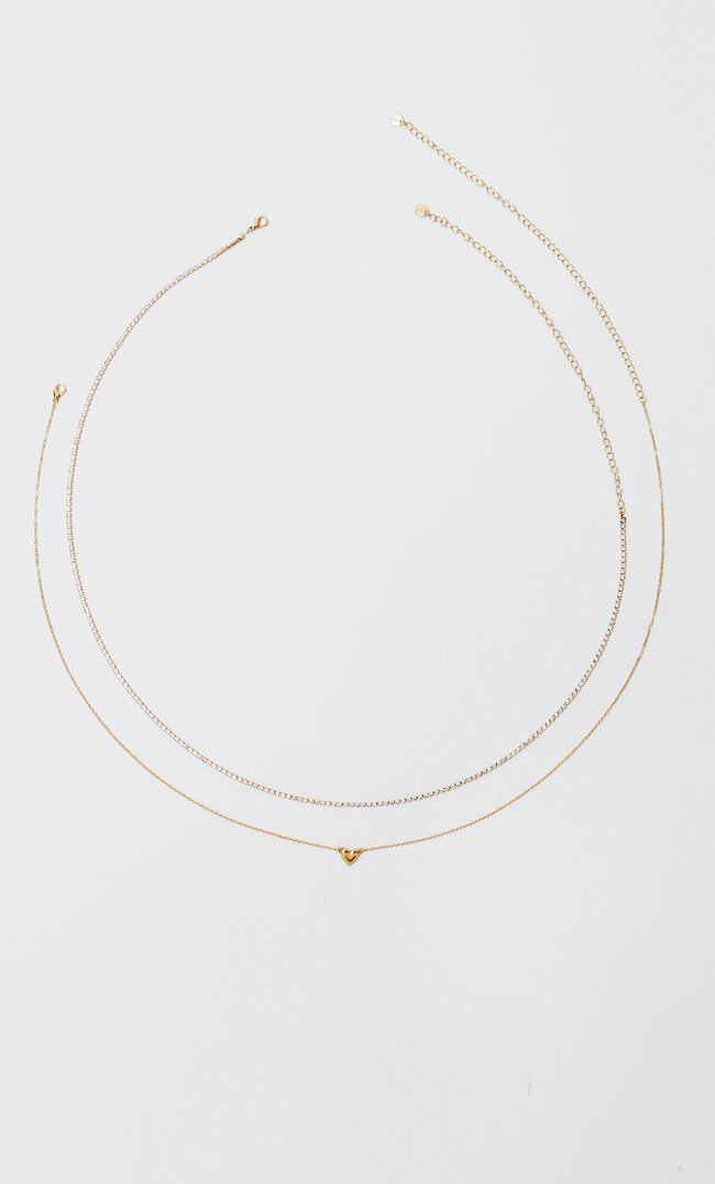 

Stradivarius Belly Chain Mit Glitzer-Charm In Herzform Gelb M