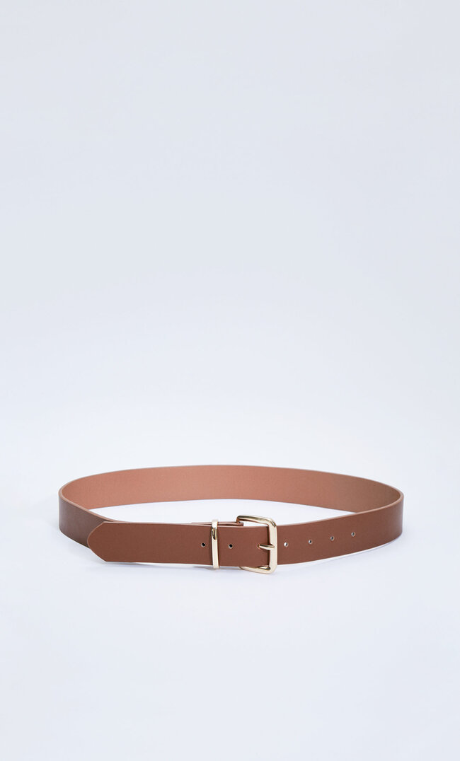 Stradivarius Boyfriend-Gürtel Helles Camel 90