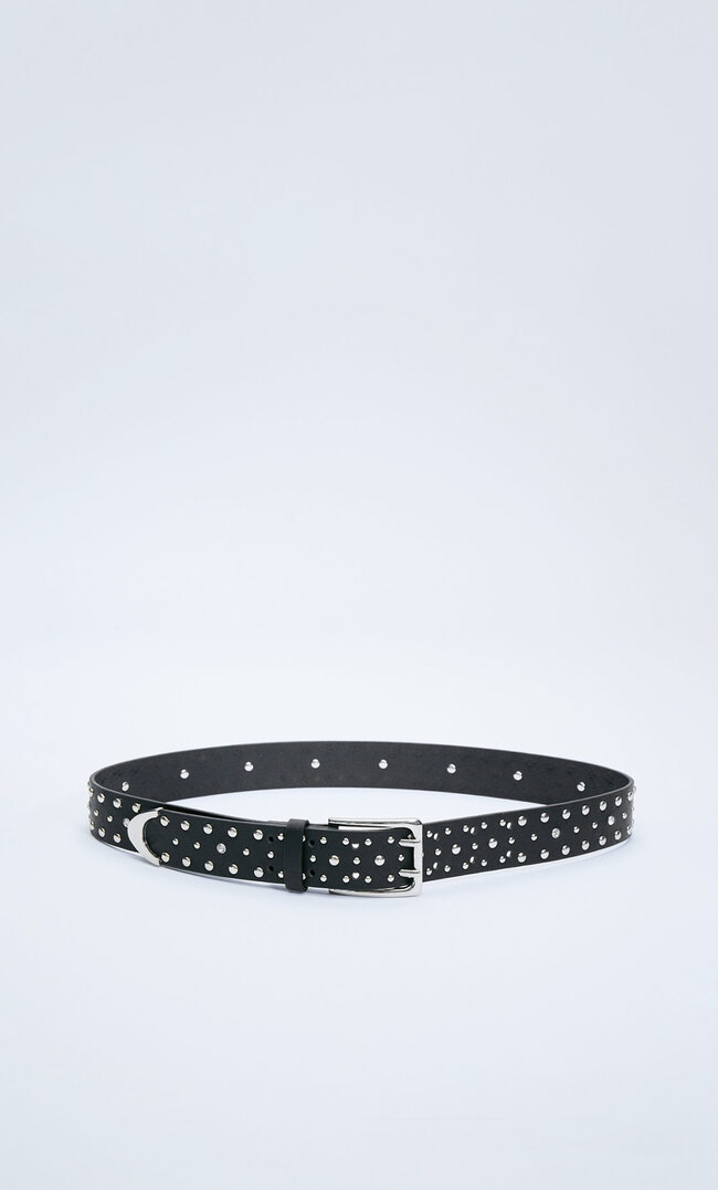 

Stradivarius Gürtel Mit Nieten Und Glitzerstrass Schwarz 80