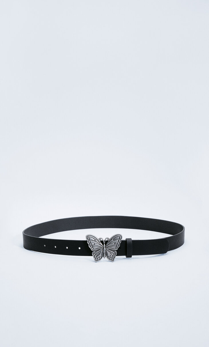 Belt with butterfly buckle