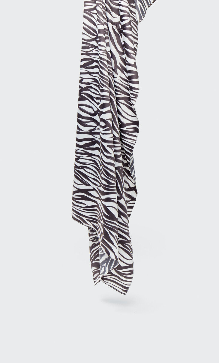 Tørklæde med store tiger print