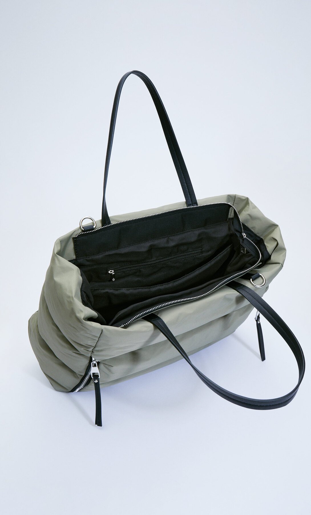 Fabric tote bag with zips Women's fashion Stradivarius United States