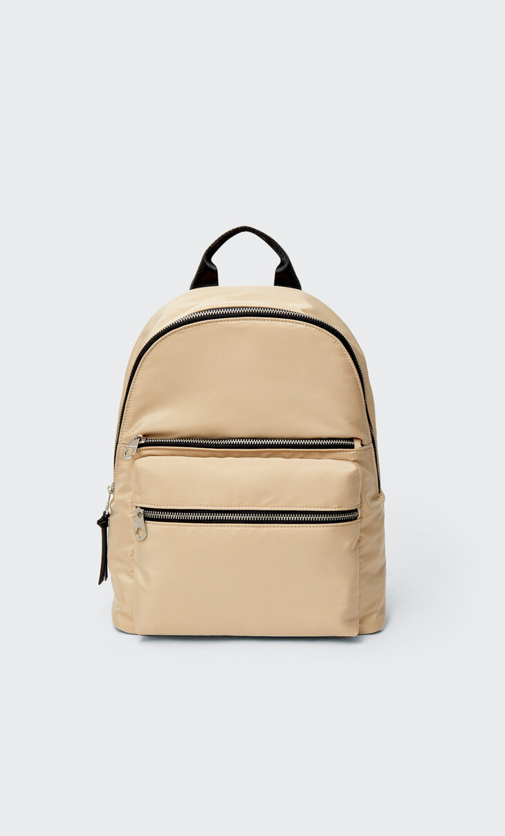 Fabric backpack with zips