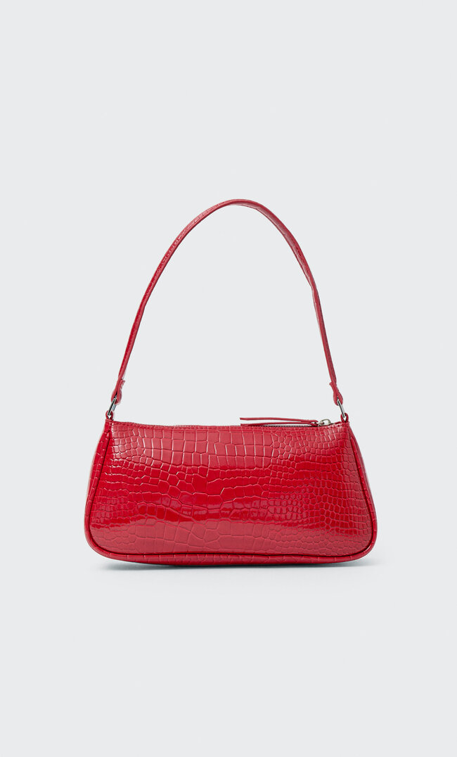

Stradivarius Sac À Bandoulière Croco Fermeture Éclair Rouge M