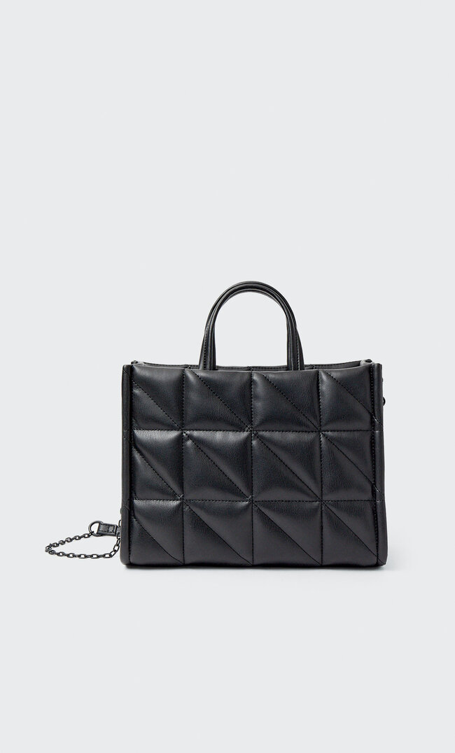 

Stradivarius Sac Cabas Moyen Matelassé Noir M