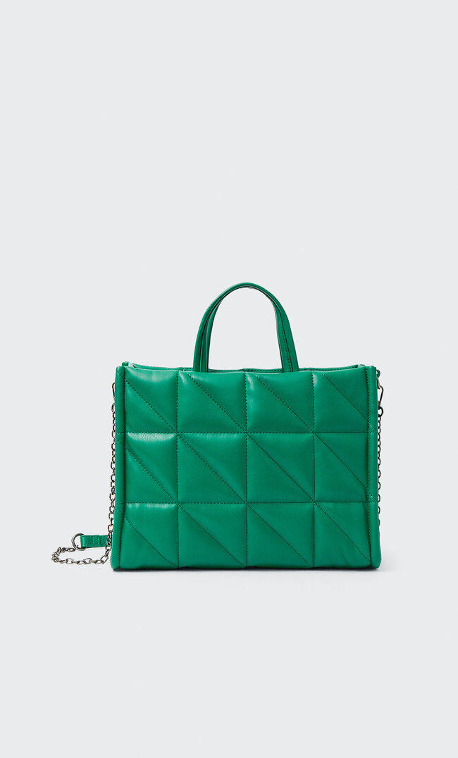 

Stradivarius Sac Cabas Moyen Matelassé Vert M