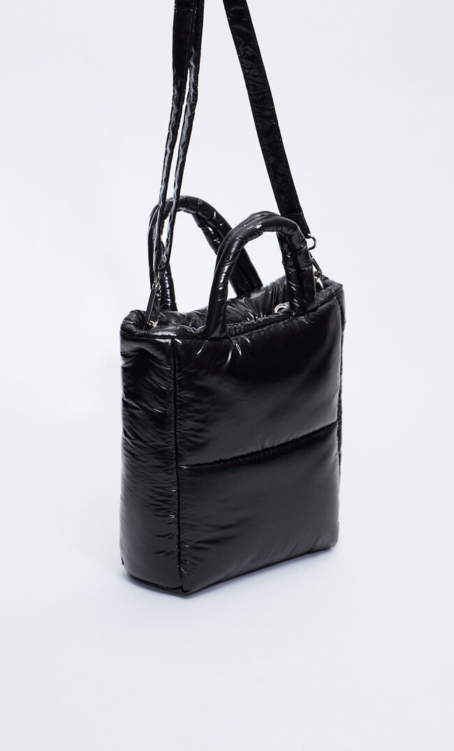 

Stradivarius Pikowana Mała Torba Tote Czarny M