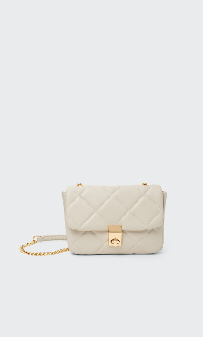 

Stradivarius Sac À Bandoulière Matelassé Écru M