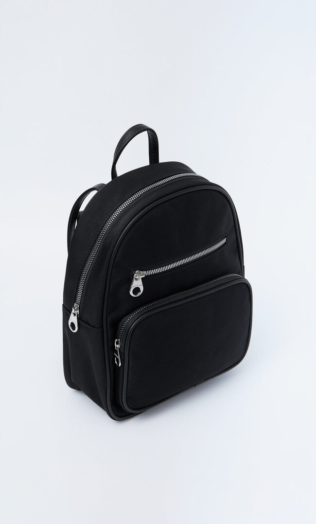 Stradivarius Sac À Dos En Tissu Noir M