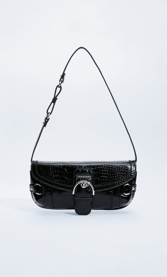 Stradivarius Sac Porté Épaule Boucle Noir M