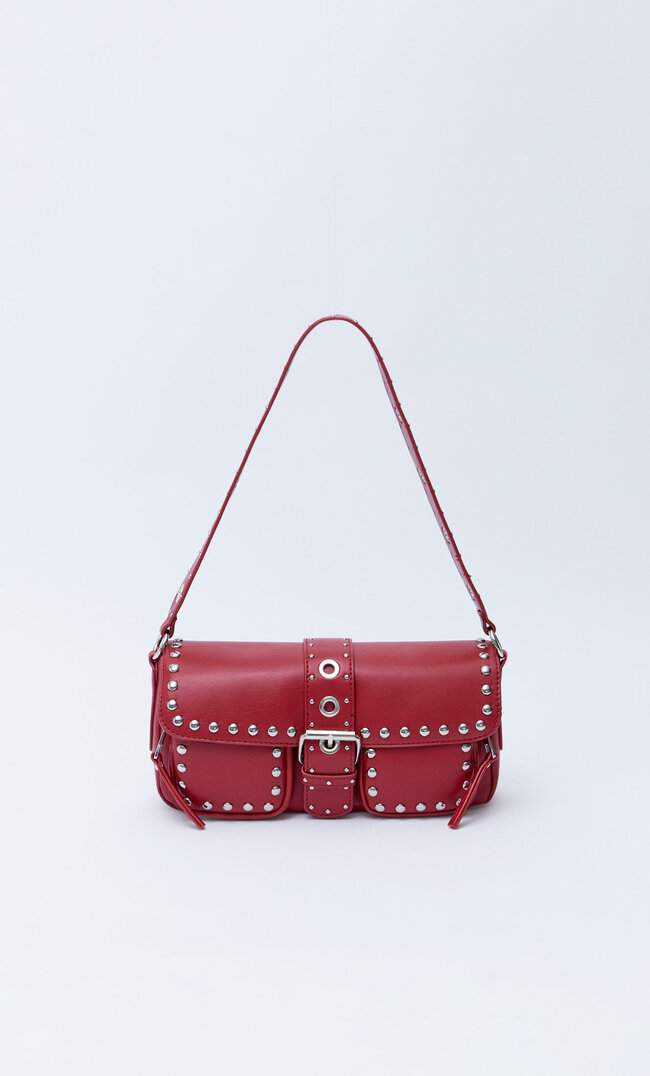 

Stradivarius Sac Porté Épaule À Clous Rouge M