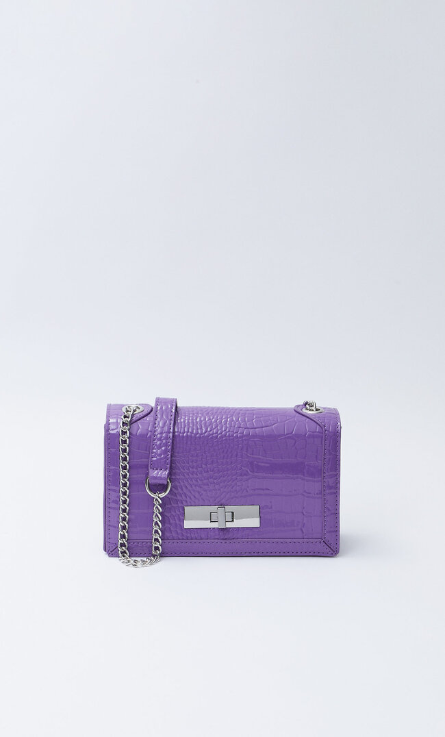 

Stradivarius Sac À Bandoulière Croco Chaîne Mauve M