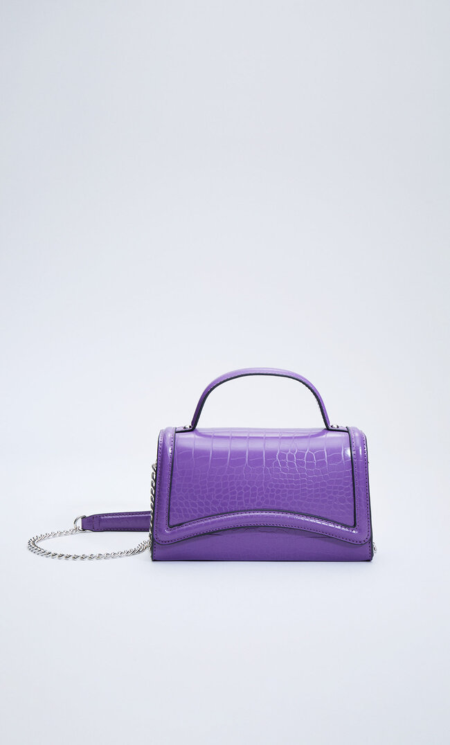 

Stradivarius Sac À Bandoulière Anse Croco Mauve M