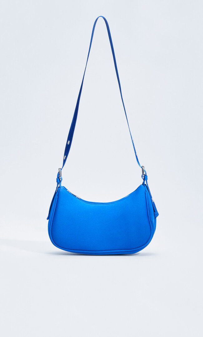 Stradivarius Schultertasche Aus Stoff Elektrisch Blau M