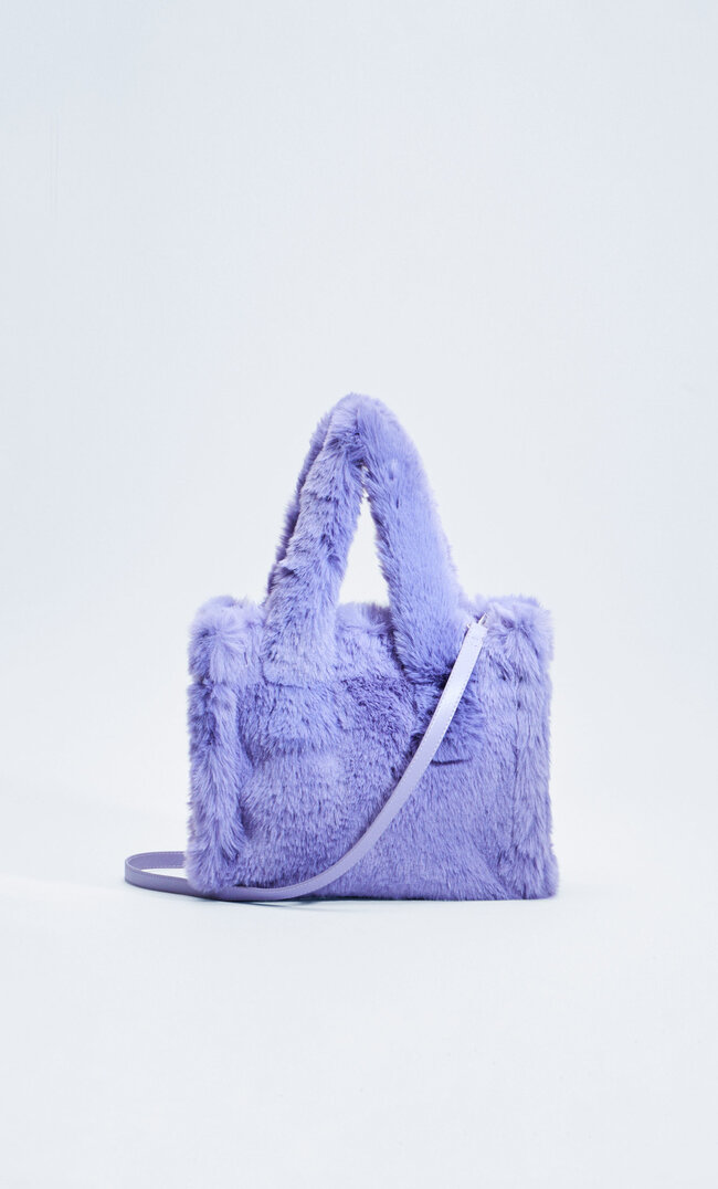 

Stradivarius Totebag Mit Kunstfell Lila M