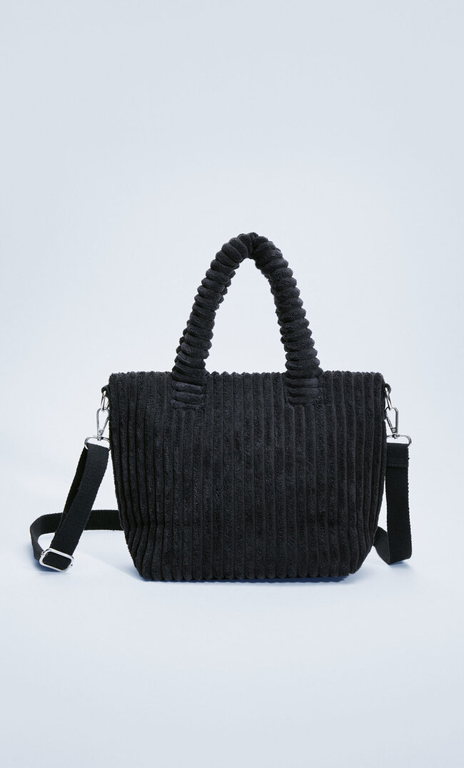 

Stradivarius Tote-Bag Aus Cord Schwarz M