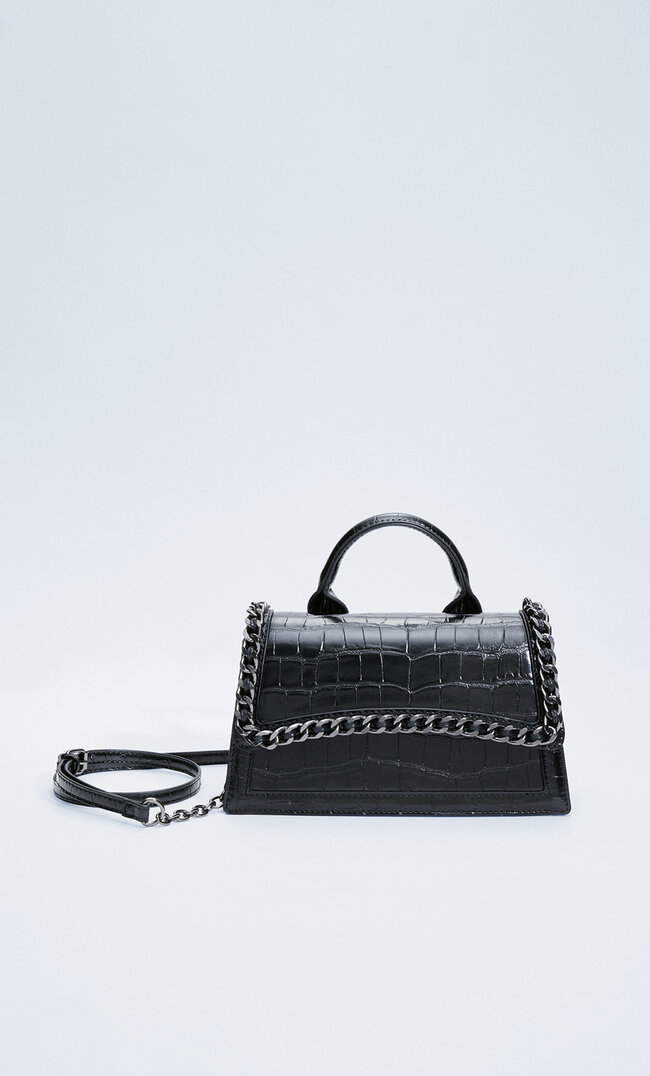 

Stradivarius Tasche Mit Überschlag Und Kette Schwarz M