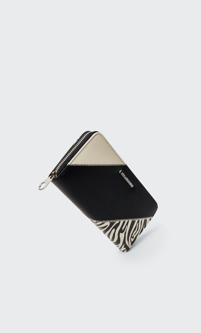 

Stradivarius Portefeuille Patchwork Zèbre Noir M