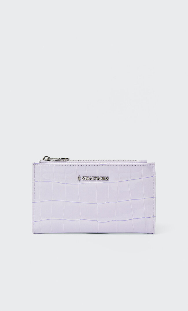 

Stradivarius Basic-Geldbeutel Mit Krokoprägung Lila M