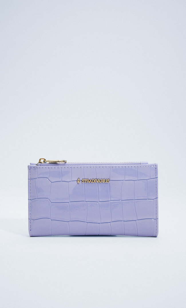 

Stradivarius Basic-Geldbeutel Mit Krokoprägung Lila M